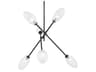 Alberton 6-Light Black Brass Glass Chandelier