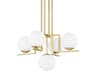 Tanner 5-Light Aged Brass Globe Geometric Tiered Chandelier