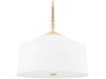 White Plains 3-Light Aged Brass Drum Pendant