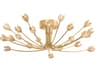 Falkirk 22-Light Vintage Gold Leaf Semi Flush Mount