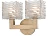 Sagamore 2-Light Aged Brass Glass Vanity Light