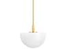 Lethbridge 1-Light Aged Brass White Bowl Pendant