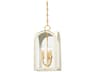 Lincroft 3-Light Vintage Gold Leaf Soft Sand White Glass Lantern Mini Pendant