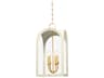 Lincroft 4-Light Vintage Gold Leaf Soft Sand White Glass Lantern Mini Pendant