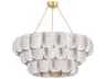 Amalfi 16-Light Vintage Gold Leaf Off White Tiered Chandelier