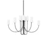 Harlem 10-Light Old Bronze White Cylinder Chandelier