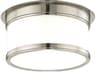 Geneva 1-Light Satin Nickel Glass Drum Flush Mount