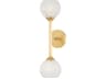 Melton 2-Light Aged Brass White LED Wall Sconce