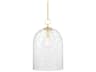 Belleville 1-Light Aged Brass Glass Bell Pendant