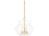 Edmonton 3-Light Aged Brass Glass Pendant