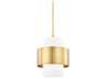 Corinth 1-Light Aged Brass Cylinder Mini Pendant