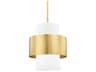 Corinth 1-Light Aged Brass Cylinder Pendant