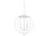 Wesley 3-Light White Plaster Steel Globe Pendant