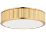Middlebury 3-Light Aged Brass White Glass Drum Flush Mount