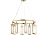 Marley 8-Light Aged Brass Cylinder Round Chandelier