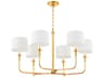 Paramus 6-Light Aged Brass Candelabra Drum Chandelier