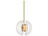 Kert 2-Light Aged Brass Glass Round Mini Pendant