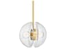 Kert 2-Light Aged Brass Glass Round Pendant