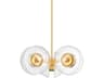 Kert 6-Light Aged Brass Glass Round Chandelier