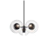 Kert 6-Light Black Brass Glass Round Chandelier