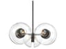 Kert 6-Light Black Brass Glass Round Chandelier