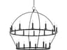 Howell 20-Light Aged Iron Black Candelabra Round Tiered Chandelier