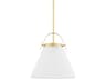 Aldridge 1-Light Aged Brass White Pendant