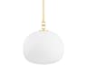 Ingels 1-Light Aged Brass Glass Globe Pendant