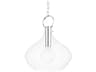 Lina 1-Light Polished Nickel Glass Bell Pendant