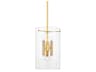 Barlow 6-Light Aged Brass Glass Cylinder Mini Pendant