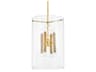 Barlow 8-Light Aged Brass Glass Cylinder Pendant