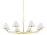 Stacey 8-Light Aged Brass Empire Chandelier