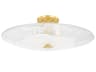 Lago 4-Light Aged Brass White Glass Bowl Semi Flush Mount