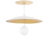Brim Large Pendant Light Soft White and Gold Leaf