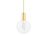 Gio 1-Light Aged Brass Globe Mini Pendant