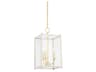Chaselton 3-Light Aged Brass White Glass Lantern Mini Pendant