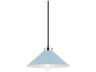 Clivedon 1-Light Polished Nickel Blue Mini Pendant