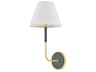 Wedgewood 1-Light Aged Brass Soft Studio Green Wall Sconce