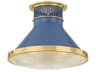 Highclere 1-Light Aged Brass Soft French Blue Flush Mount