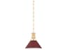 Painted No. 2 1-Light Aged Brass Soft Crimson Red Mini Pendant