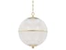 Sphere 1-Light Aged Brass Clear Glass Globe Pendant