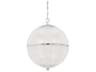 Sphere 1-Light Polished Nickel Clear Glass Globe Pendant