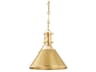 Metal 1-Light Aged Brass Mini Pendant