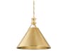 Metal 1-Light Aged Brass Pendant