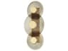 Griston 3-Light Aged Brass Glass LED Wall Sconce