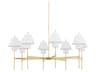 Glenmoore 8-Light Aged Brass White Empire Chandelier