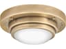 Porte Heritage Brass Glass LED Round Flush Mount