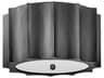Gia 2-Light Brushed Graphite Gray Glass Round Flush Mount