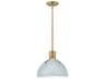 Argo 1-Light Pale Blue Brass LED Dome Pendant
