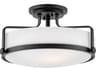 Harper 3-Light Black Glass Bowl Semi Flush Mount